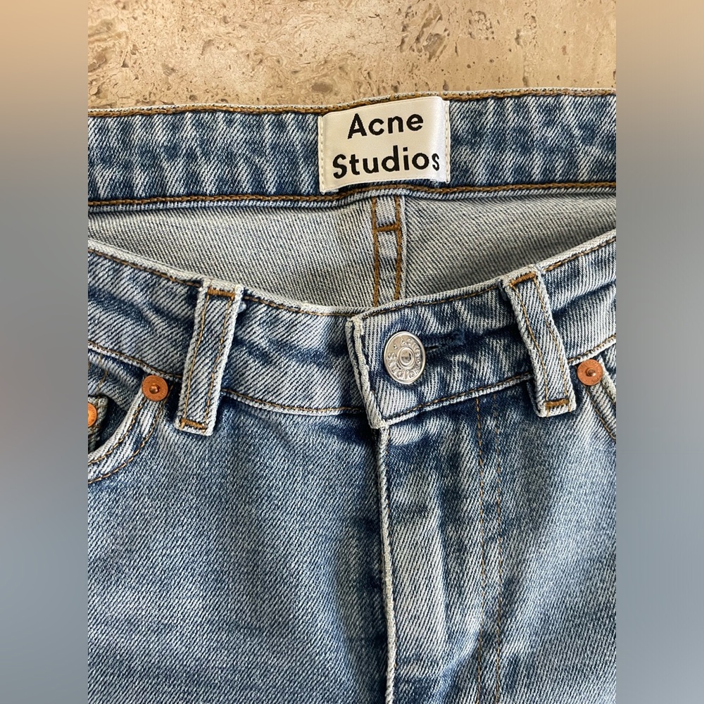 🍁50% Off Rdy 4 Fall Sale ACNE STUDIOS Row Clean Light Vintage Wash Cropped Jeans